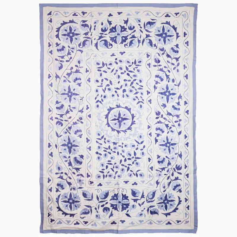 Sale Event Soft Blues Take Stage Suzani Blanket