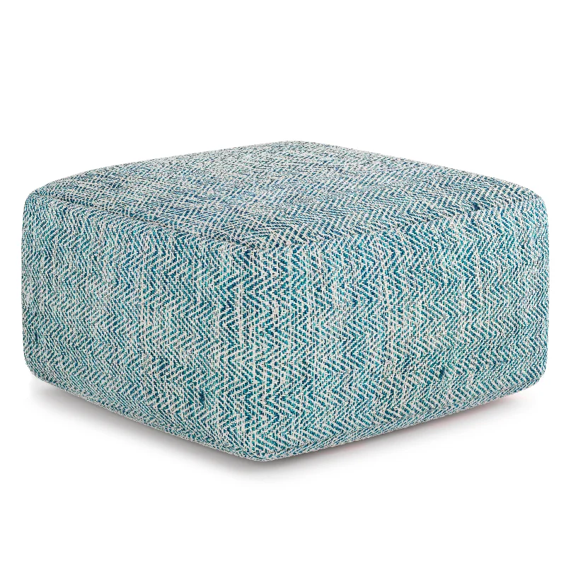 Reduced Prices Spontaneity Hand-Woven Cotton Square Pouf