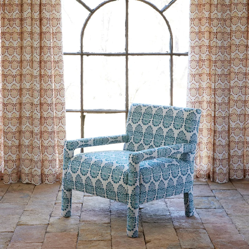 Weekend Deals That Dazzle Square Chair in Lanka Seaglass and Bijal Light Indigo