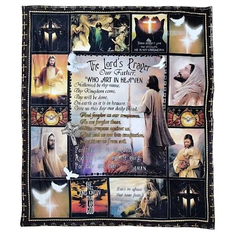 Weekend Specials to Celebrate The Lord's Prayer Blanket In Black Multi