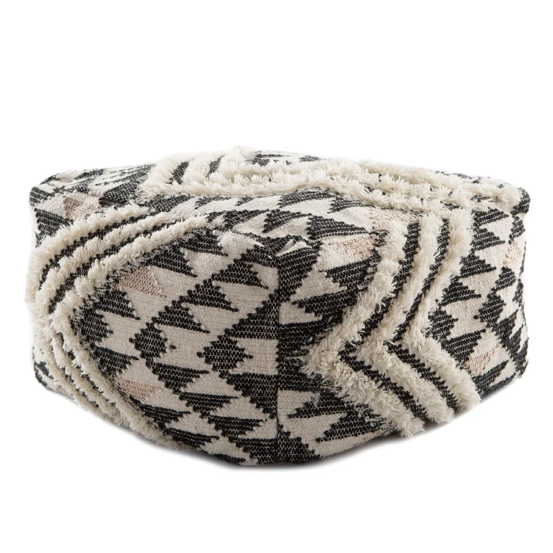 Instant Discount Nomadic Chevron Cream & Black Pouf