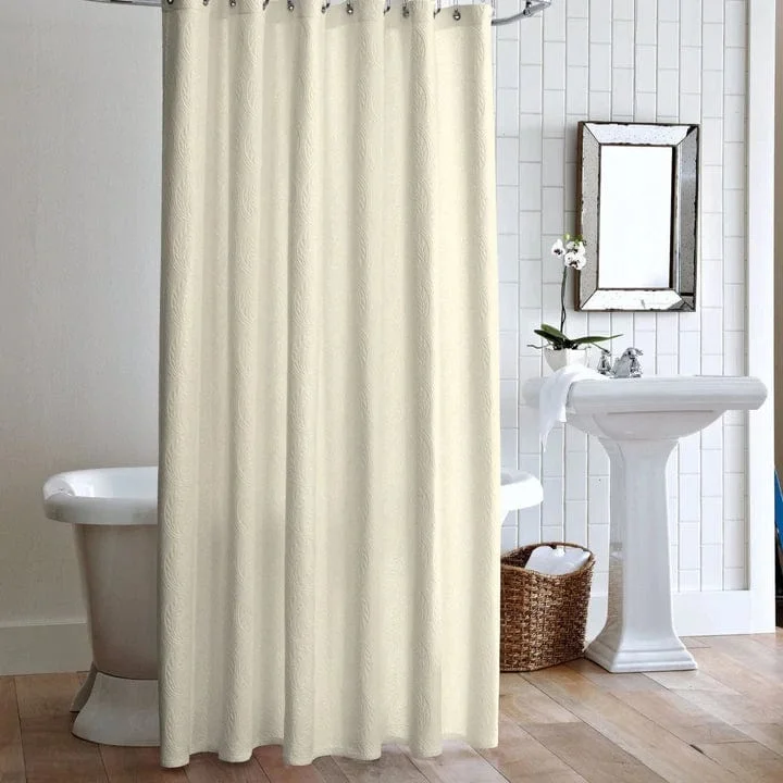 Stock Up Vienna Matelassé Shower Curtain by Peacock Alley