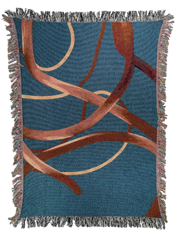 Weekend Shopping Made Better Wander Blue Woven Throw Blanket