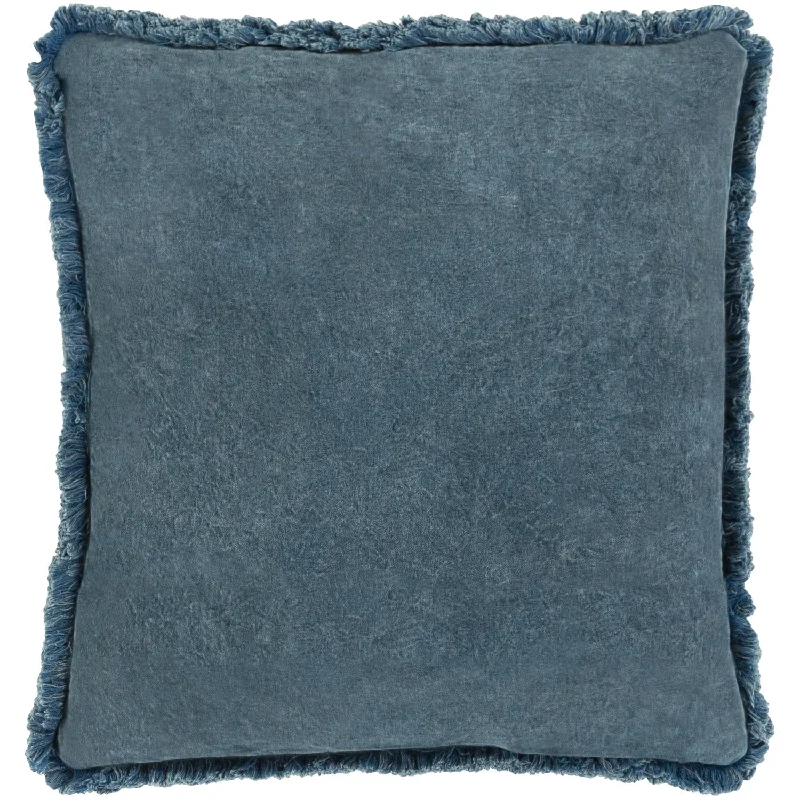 Extra Discounts Washed Cotton Velvet Pillow in Denim