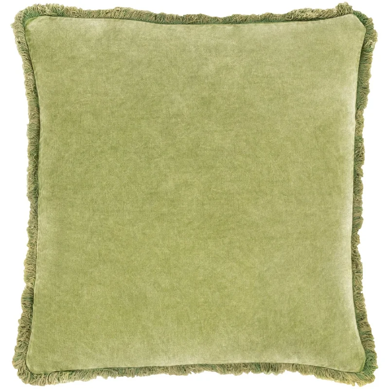 Mega Sale Washed Cotton Velvet Pillow in Lime
