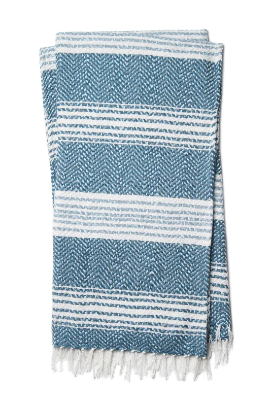 Limited Supply Wren Throw in Blue / White