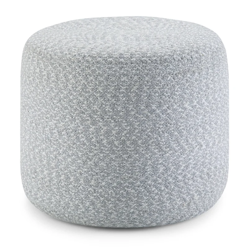 Limited Availability Zenithal Multi-functional Round Braided Pouf with Natural Pattern
