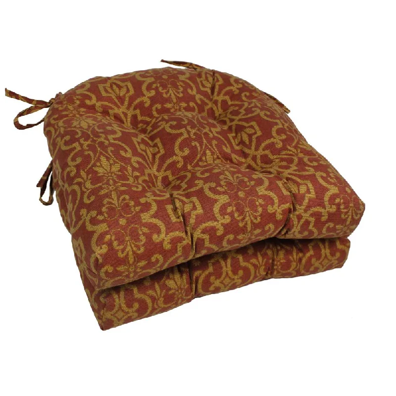 Bonus Offer 16-inch Outdoor Spun Polyester U-shaped Tufted Chair Cushions (Set of 2) Bonus Offer 16-inch Outdoor Spun Polyester U-shaped Tufted Chair Cushions (Set of 2)