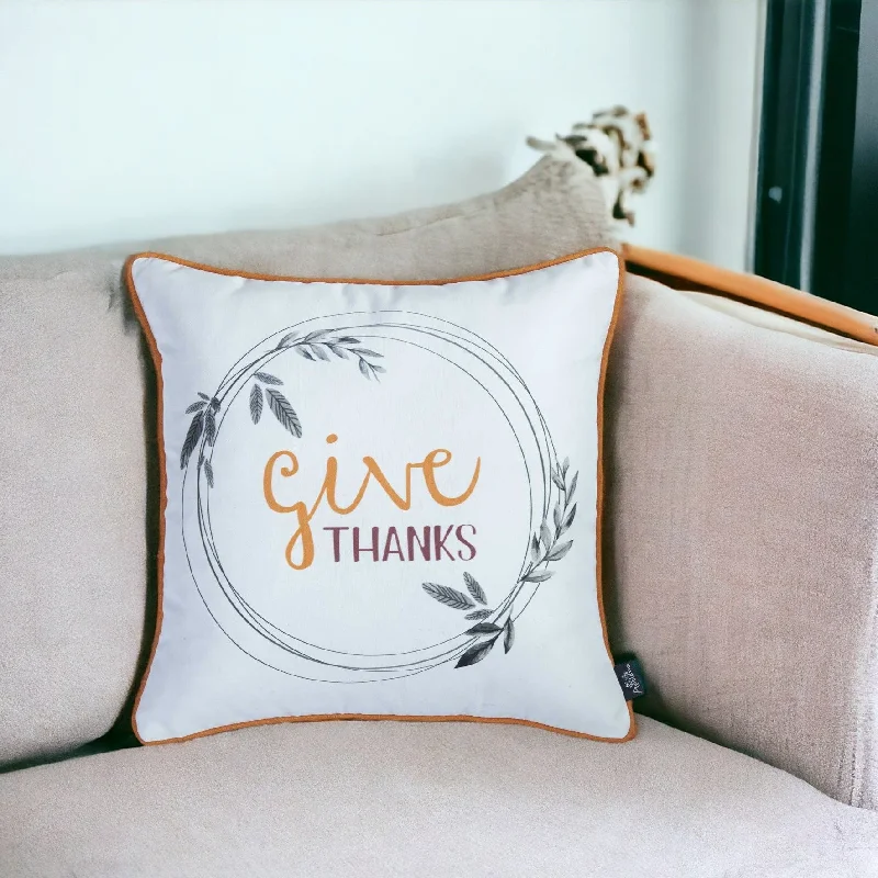 Special Discount 18" Orange and White Throw Pillow Cover
