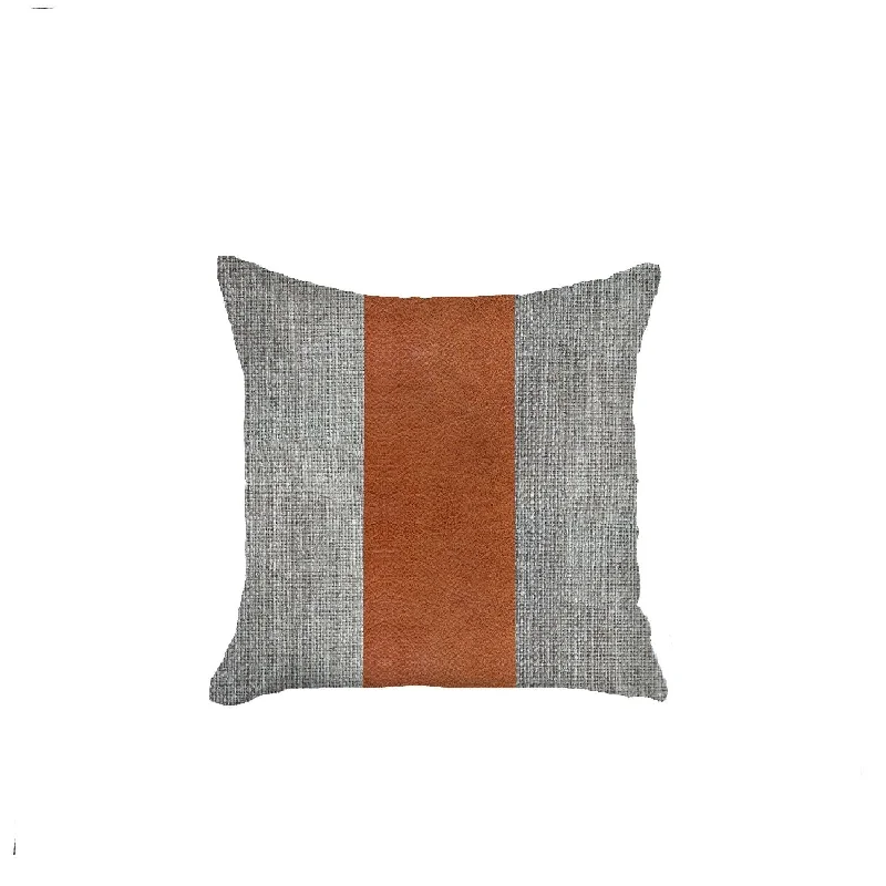 Blowout Sale 18" X 18" Grey And Brown Geometric Zippered Handmade Polyester Throw Pillow Cover Blowout Sale 18" X 18" Grey And Brown Geometric Zippered Handmade Polyester Throw Pillow Cover
