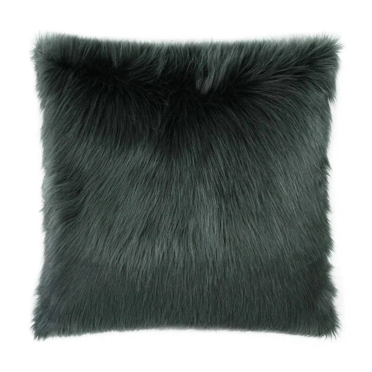 Don't Wait Arctic Fox Charcoal Faux Fur Grey Large Throw Pillow With Insert