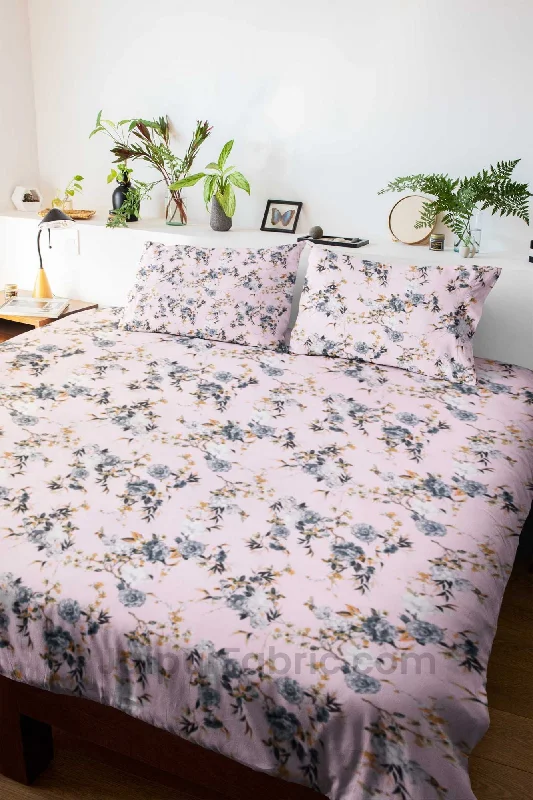 Year-End Sale Ayrshire Grey King Size Bedsheet With 2 Pillow Covers