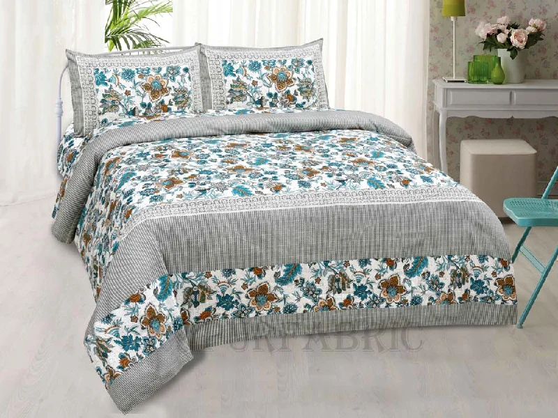 Today’s Deal Aztec Grey Tribal Pattern Pure Cotton King Size Bedsheet