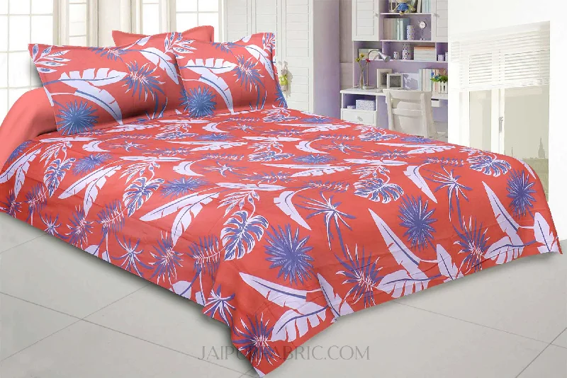 Huge Price Cuts On Your Must-Haves Bright Orange Foliage King Size Bedsheet