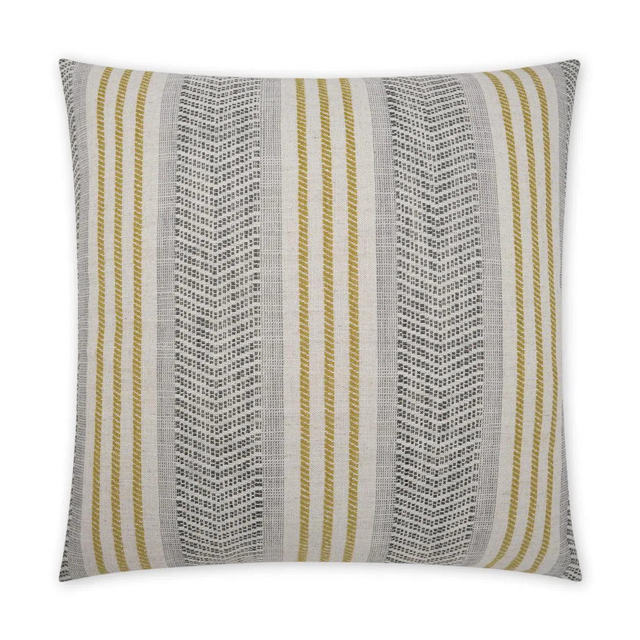 Super Bargain Caleb Dijon Stripes Beach Yellow Large Throw Pillow With Insert