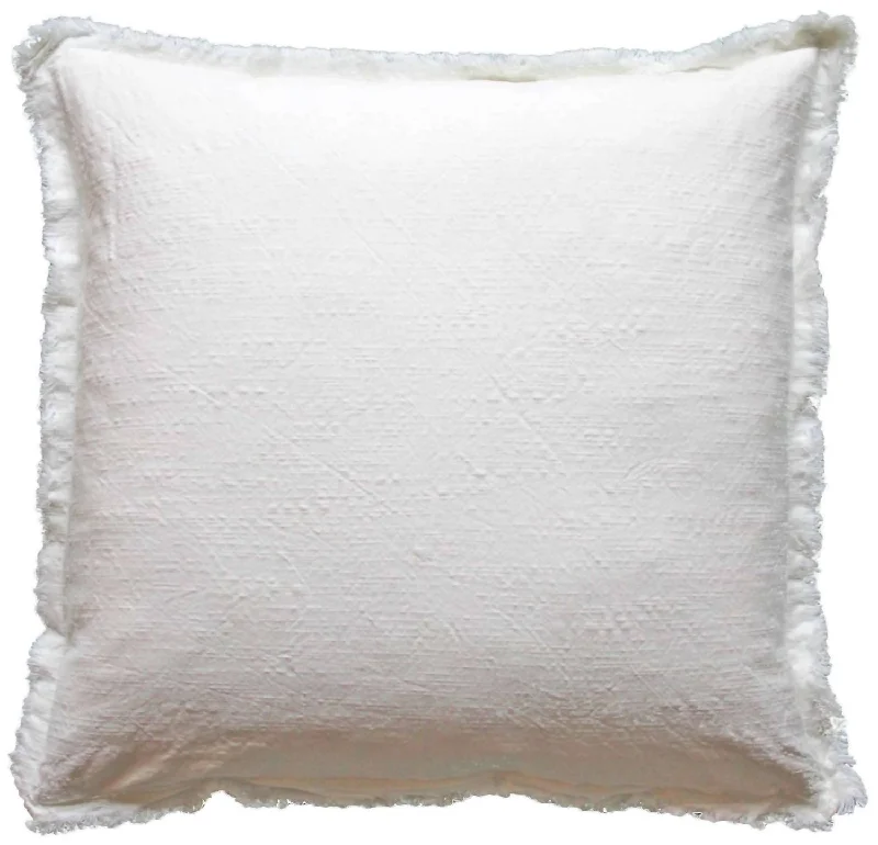Extra Discounts Cotton Fringe Pillow In Ivory