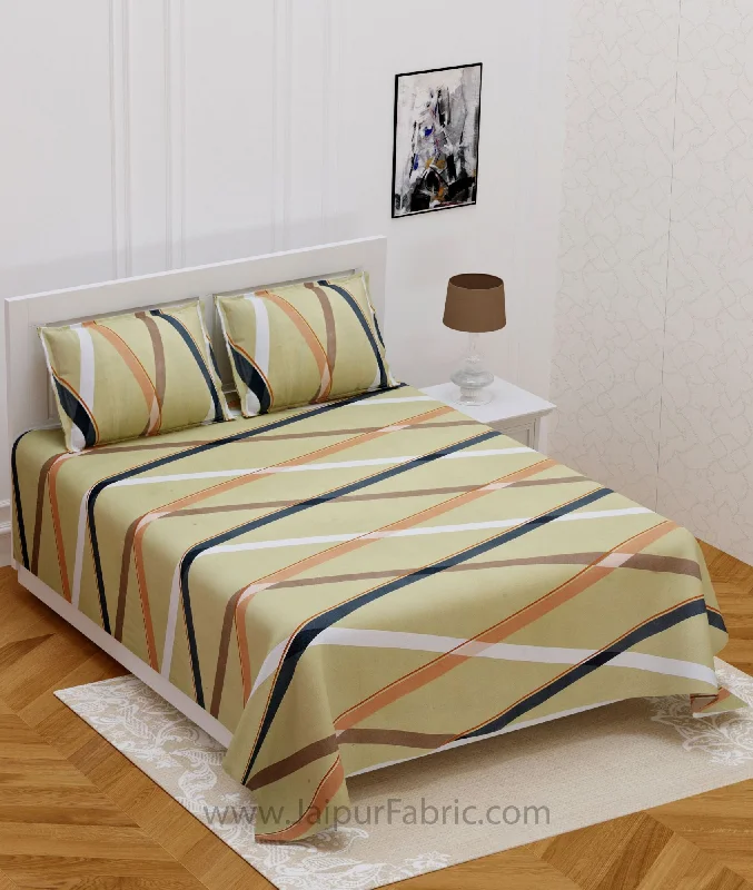 Limited Edition Crossing Lines Brown Double Bedsheet