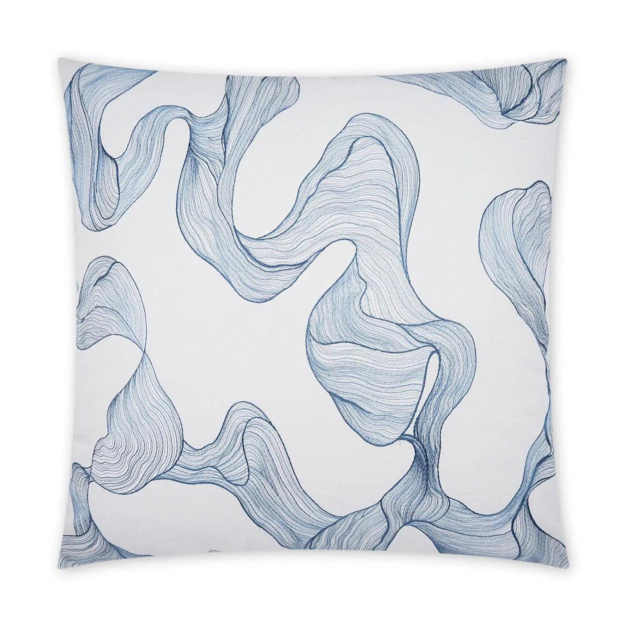 Weekend Offers That Excite Freeport  Abstract Beach Blue Large Throw Pillow With Insert