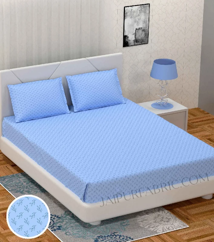 Shop Smart, Save More Before The Sale Ends Fresh Leaflets Blue King Size Bedsheet