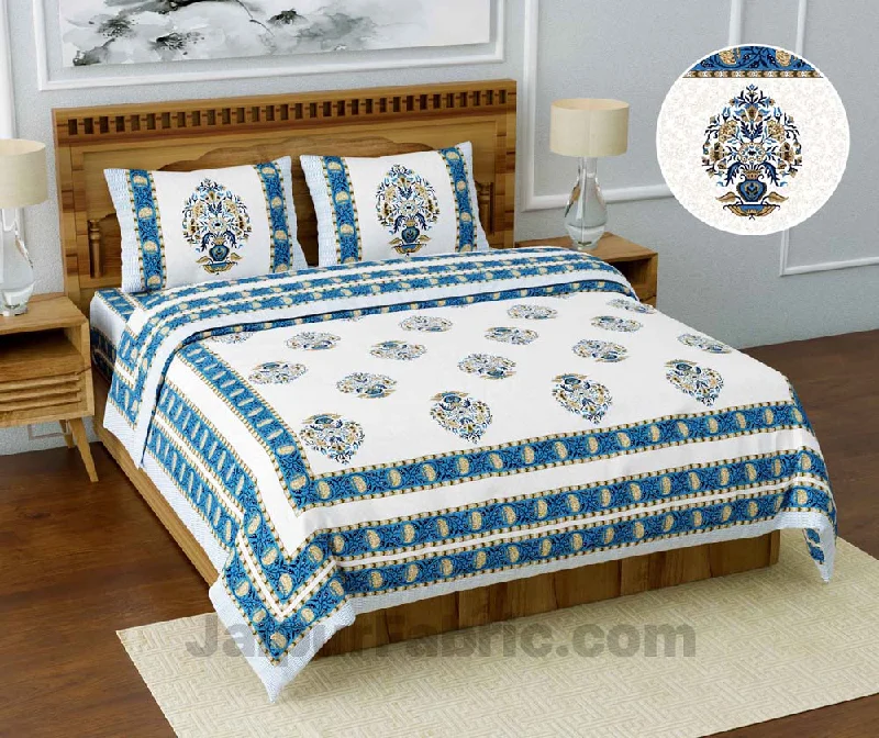 Hurry! Special Deals Ending Soon Jaipuri Ethnic Cotton Blue King Size Double bedsheet Hurry! Special Deals Ending Soon Jaipuri Ethnic Cotton Blue King Size Double bedsheet
