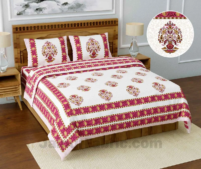 Shop Your Favorites Before They're Gone Jaipuri Ethnic Cotton Pink King Size Double bedsheet Shop Your Favorites Before They're Gone Jaipuri Ethnic Cotton Pink King Size Double bedsheet