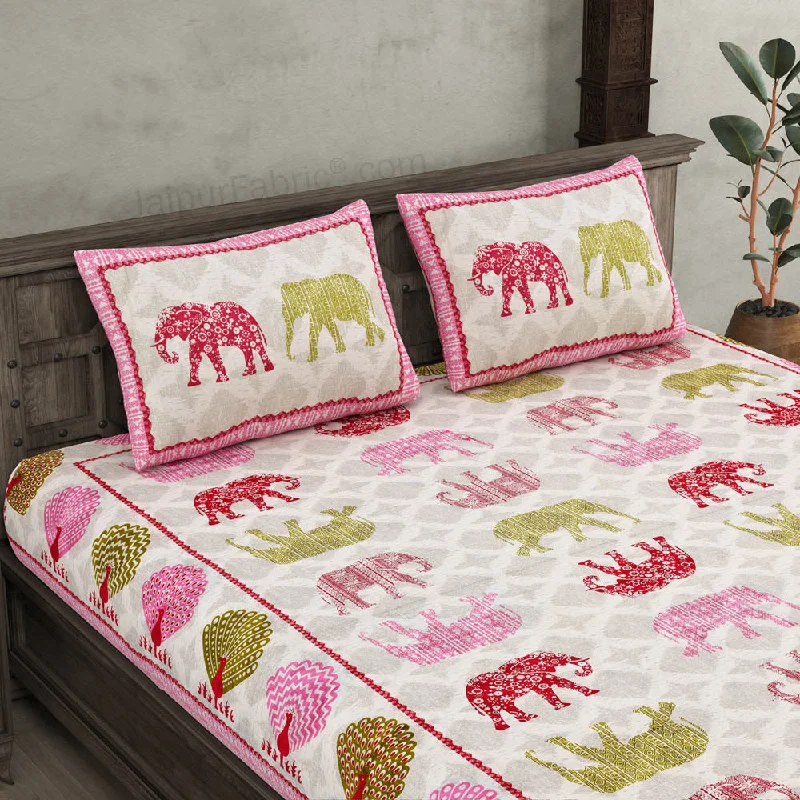 Weekend Savings Fiesta Jungle Safari Pink Double Bedsheet