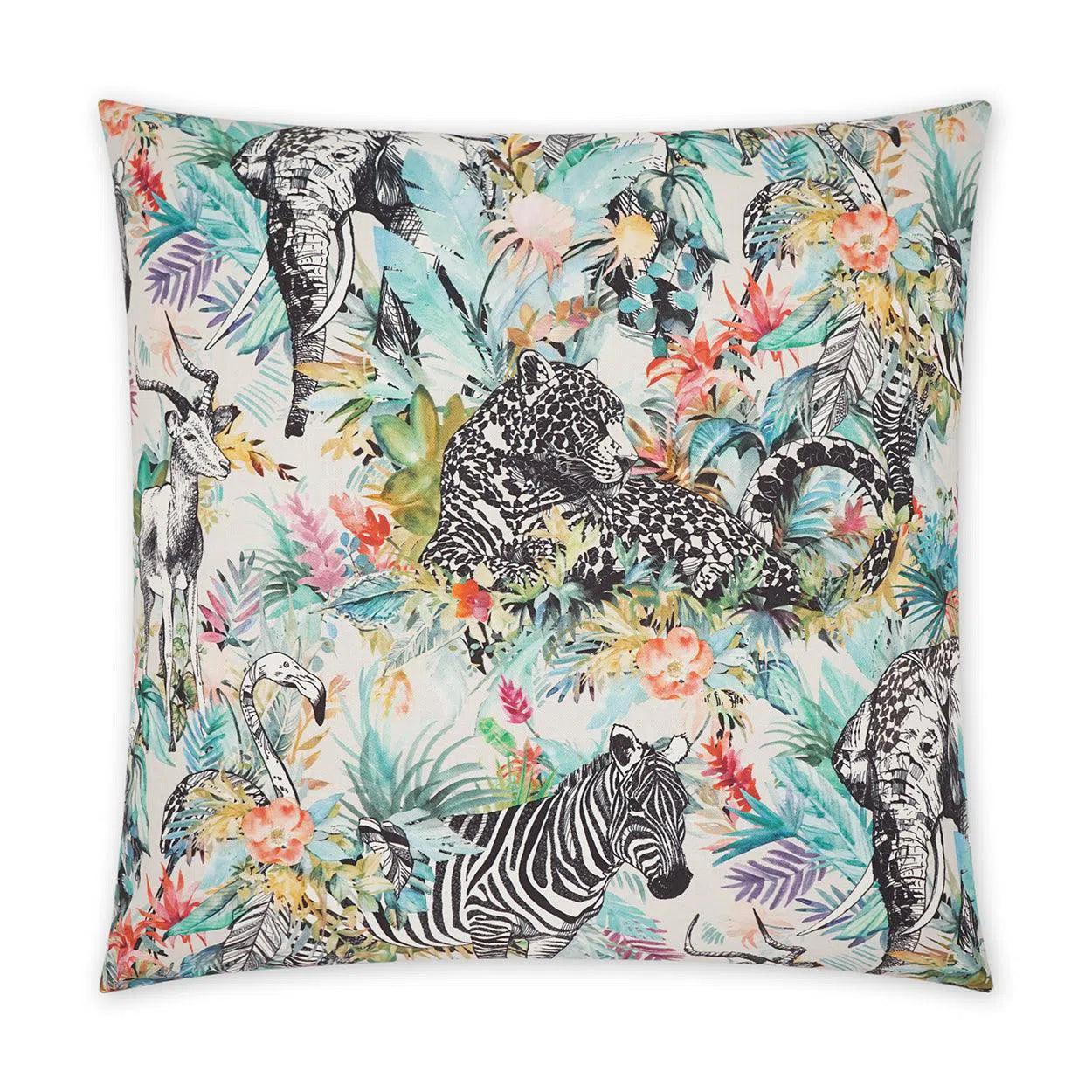 Limited Time Offer Jurassica Animal Turquoise Teal Large Throw Pillow With Insert