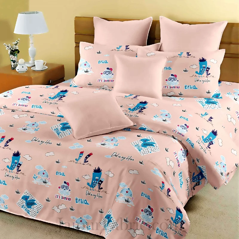 Closeout Kids Dino Peach King Size Bedsheet