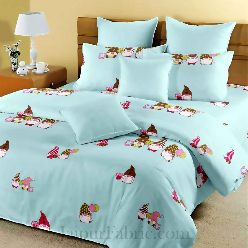Bargain Prices Kids Seven Dwarfs Blueish King Size Bedsheet