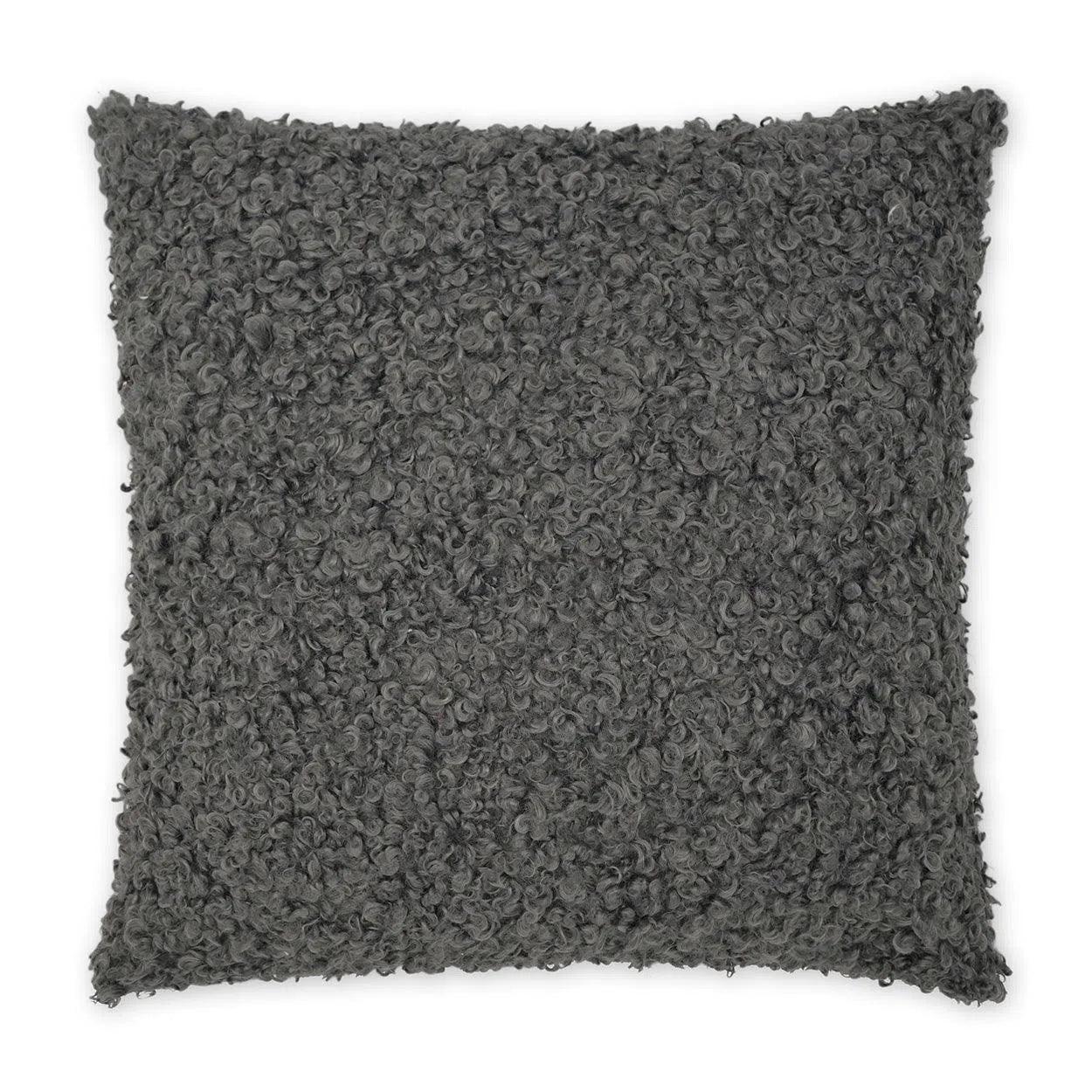 Crazy Savings Lambsy Grey Faux Fur Grey Large Throw Pillow With Insert