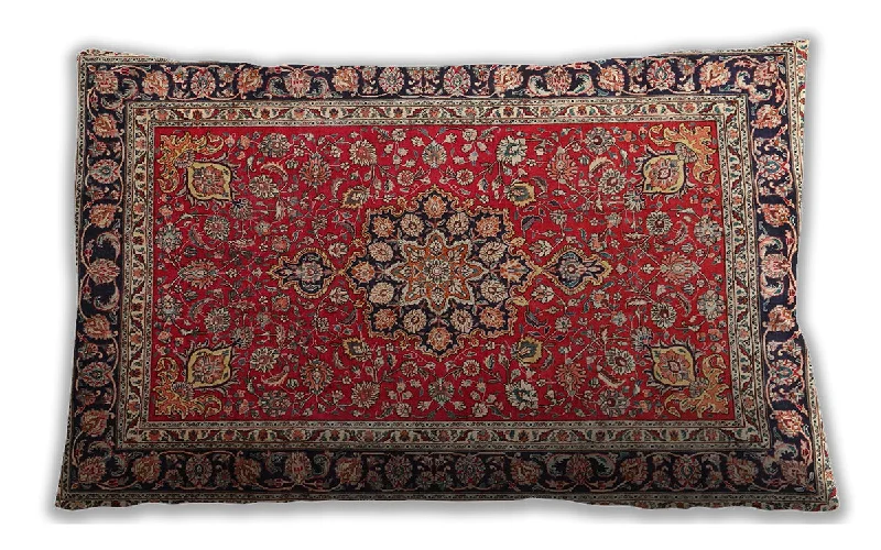 Doorbuster Deal Traditional Classic Indoor Outdoor Rectangular Tomato Red Lumbar Throw Pillow, 13 inch by 19 inch, lbtr1029