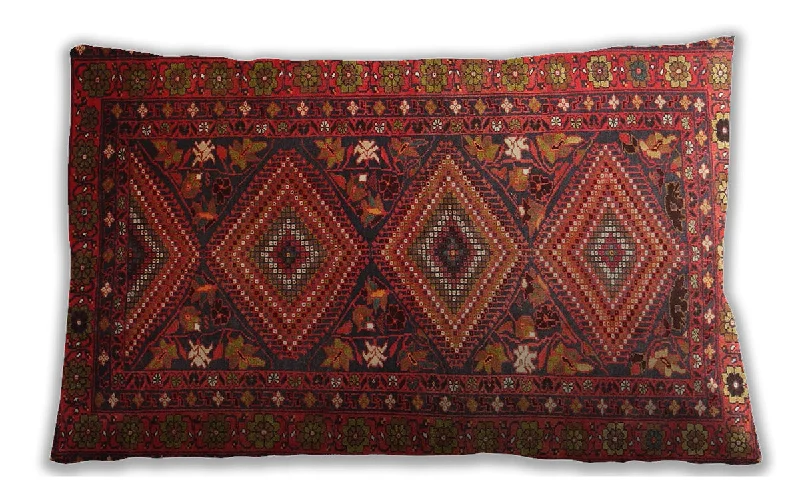 Super Sale Traditional Classic Indoor Outdoor Rectangular Tomato Red Lumbar Throw Pillow, 13 inch by 19 inch, lbtr1747