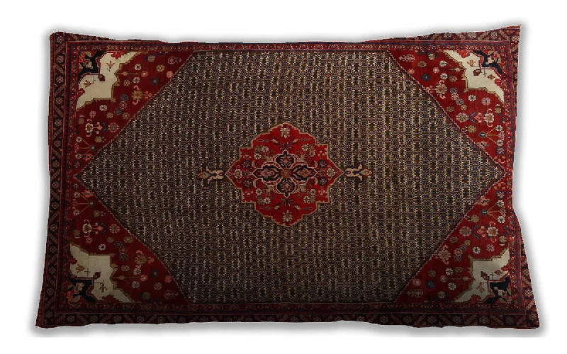 Loyalty Reward Traditional Classic Indoor Outdoor Rectangular Sienna Brown Lumbar Throw Pillow, 13 inch by 19 inch, lbtr1964