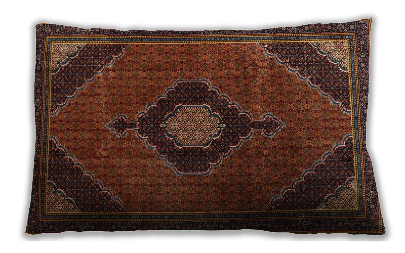 Closeout Sale Traditional Classic Indoor Outdoor Rectangular Sienna Brown Lumbar Throw Pillow, 13 inch by 19 inch, lbtr2140