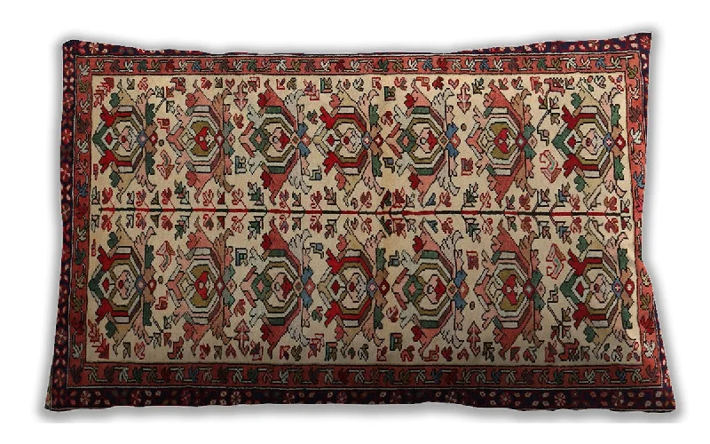 Referral Discount Traditional Classic Indoor Outdoor Rectangular Saffron Red Lumbar Throw Pillow, 13 inch by 19 inch, lbtr2311
