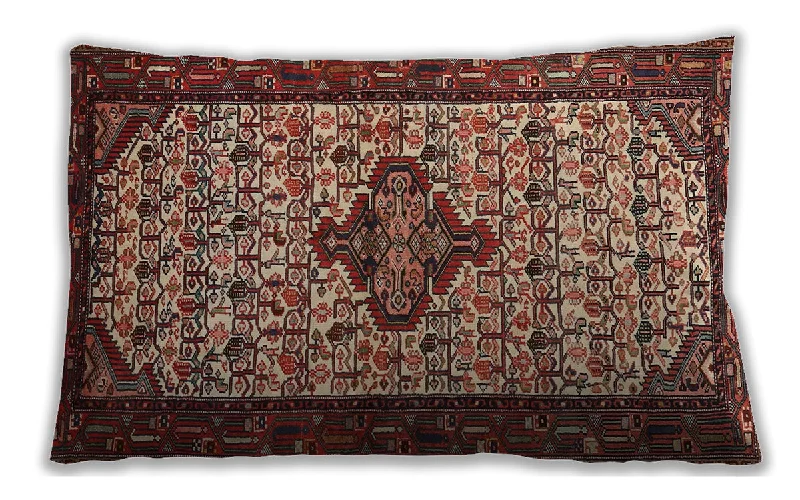 Markdown Madness Traditional Classic Indoor Outdoor Rectangular Saffron Red Lumbar Throw Pillow, 13 inch by 19 inch, lbtr2323
