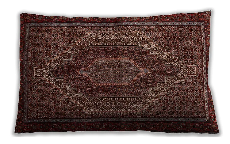 Discount Days Traditional Classic Indoor Outdoor Rectangular Sienna Brown Lumbar Throw Pillow, 13 inch by 19 inch, lbtr2425