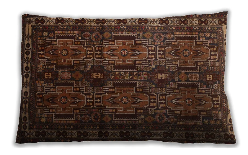 Deal Mania Traditional Classic Indoor Outdoor Rectangular Sienna Brown Lumbar Throw Pillow, 13 inch by 19 inch, lbtr2496