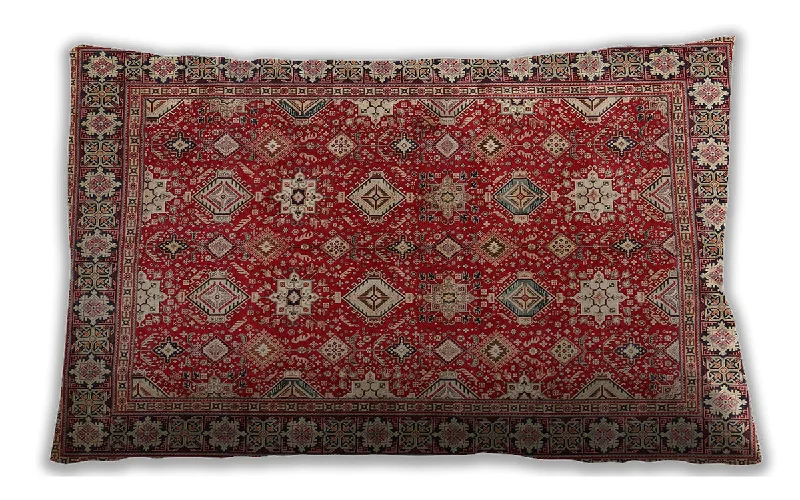 Shop Now Traditional Classic Indoor Outdoor Rectangular Tomato Red Lumbar Throw Pillow, 13 inch by 19 inch, lbtr2612