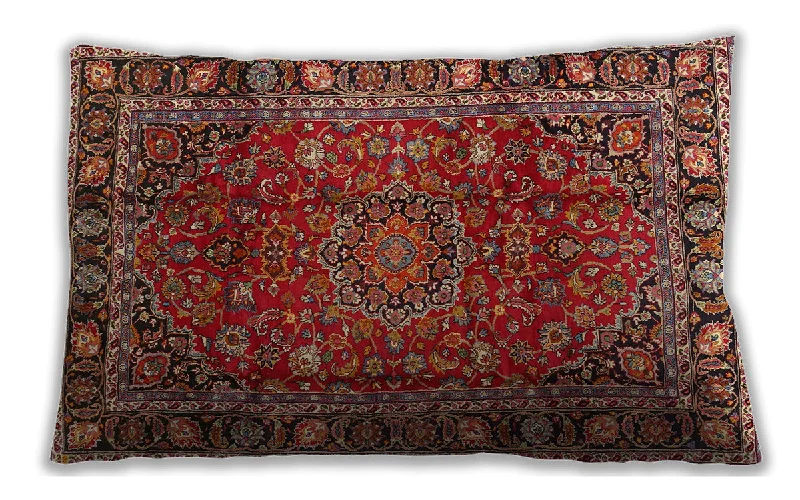 Half Price Traditional Classic Indoor Outdoor Rectangular Tomato Red Lumbar Throw Pillow, 13 inch by 19 inch, lbtr2840