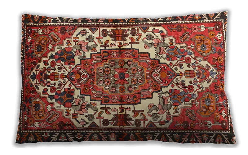 Instant Deal Traditional Classic Indoor Outdoor Rectangular Tomato Red Lumbar Throw Pillow, 13 inch by 19 inch, lbtr2851