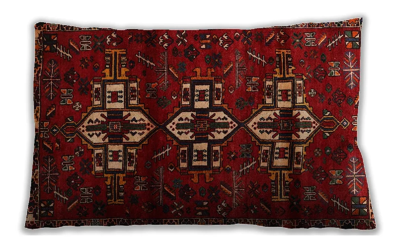 Super Bargain Traditional Classic Indoor Outdoor Rectangular Tomato Red Lumbar Throw Pillow, 13 inch by 19 inch, lbtr3065