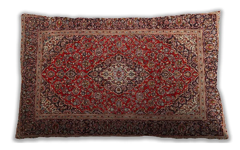 Take Advantage Traditional Classic Indoor Outdoor Rectangular Tangerine Pink Lumbar Throw Pillow, 13 inch by 19 inch, lbtr3323