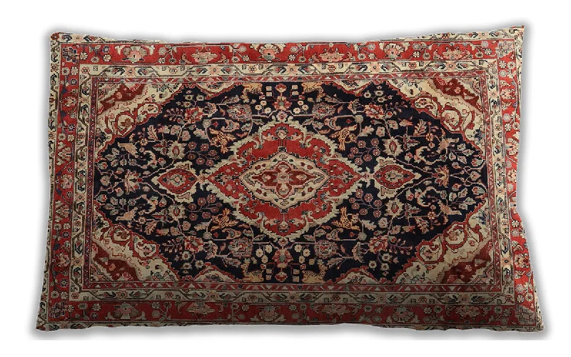 Weekend Deals That Excite Traditional Classic Indoor Outdoor Rectangular Saffron Red Lumbar Throw Pillow, 13 inch by 19 inch, lbtr3677