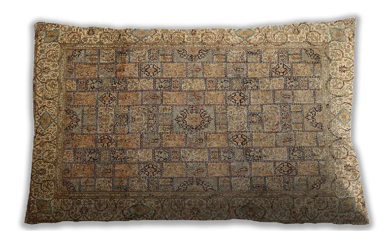 Stock Clearance Traditional Classic Indoor Outdoor Rectangular Sienna Brown Lumbar Throw Pillow, 13 inch by 19 inch, lbtr382