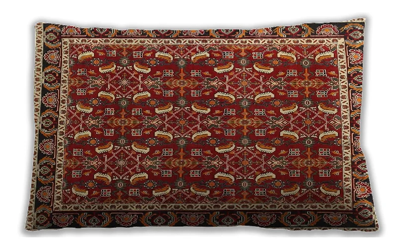 Weekend Bargains to Cherish Traditional Classic Indoor Outdoor Rectangular Tomato Red Lumbar Throw Pillow, 13 inch by 19 inch, lbtr4003