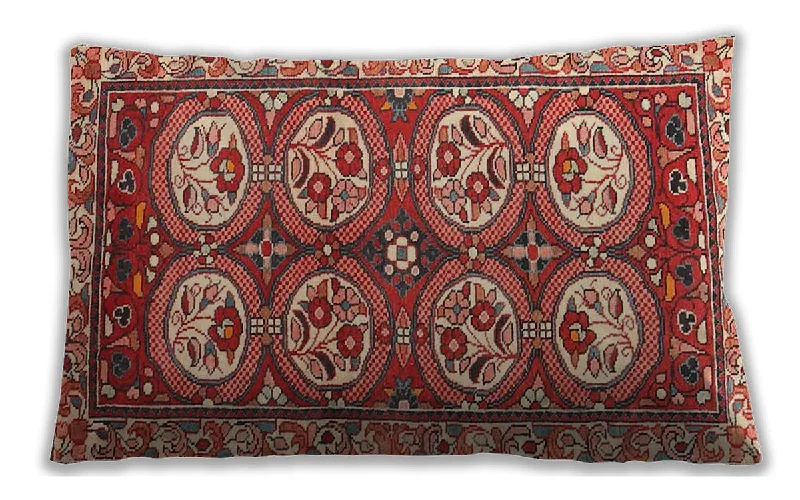 Unmissable Offer Traditional Classic Indoor Outdoor Rectangular Tangerine Pink Lumbar Throw Pillow, 13 inch by 19 inch, lbtr4020