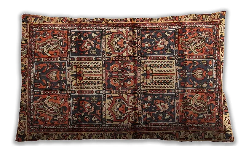 Crazy Deals Traditional Classic Indoor Outdoor Rectangular Saffron Red Lumbar Throw Pillow, 13 inch by 19 inch, lbtr4203