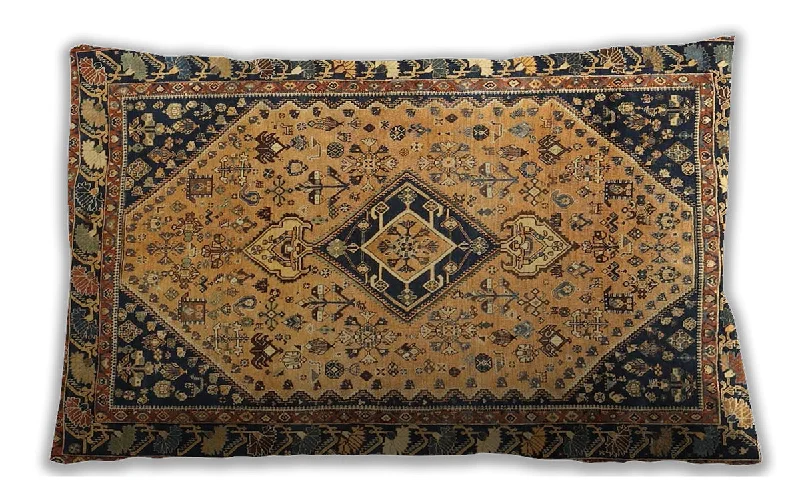 Buy Today Traditional Classic Indoor Outdoor Rectangular Yellow Lumbar Throw Pillow, 13 inch by 19 inch, lbtr4708