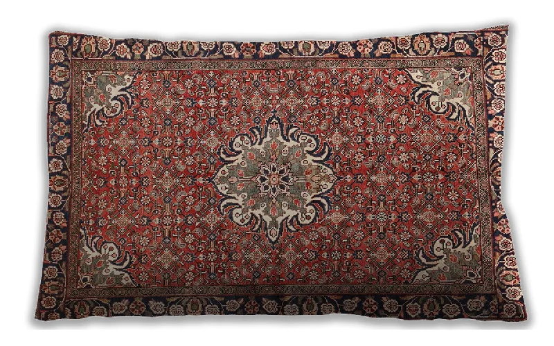 Massive Deals Traditional Classic Indoor Outdoor Rectangular Saffron Red Lumbar Throw Pillow, 13 inch by 19 inch, lbtr584